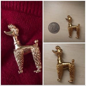 Rare Vintage Gold Poodle Brooch/Pin (1970s/60s)